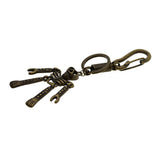 Maxbell Skeleton Pendant Spring Coil Snap Hook Carabiner Keychains Keyring bronze
