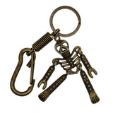 Maxbell Skeleton Pendant Spring Coil Snap Hook Carabiner Keychains Keyring bronze