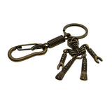 Maxbell Skeleton Pendant Spring Coil Snap Hook Carabiner Keychains Keyring bronze