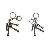 Maxbell Skeleton Skull  Pendant  Lobster Swirl Carabiner Keychains Keyring black