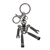 Maxbell Skeleton Skull  Pendant  Lobster Swirl Carabiner Keychains Keyring black
