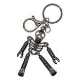 Maxbell Skeleton Skull  Pendant  Lobster Swirl Carabiner Keychains Keyring black