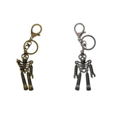 Maxbell Skeleton Skull  Pendant  Lobster Swirl Carabiner Keychains Keyring black