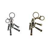 Maxbell Skeleton Skull  Pendant  Lobster Swirl Carabiner Keychains Keyring black