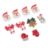 Maxbell Mixed Christmas Resin Flatback Cabochon for DIY Hair Bow Center Crafts 10pcs