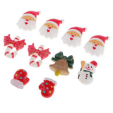 Maxbell Mixed Christmas Resin Flatback Cabochon for DIY Hair Bow Center Crafts 10pcs