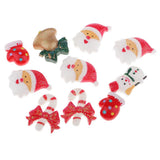 Maxbell Mixed Christmas Resin Flatback Cabochon for DIY Hair Bow Center Crafts 10pcs