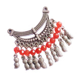 Maxbell Women Alloy Necklace Statement Bib Pendant Charm Choker Jeweley Making  Red