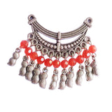 Maxbell Women Alloy Necklace Statement Bib Pendant Charm Choker Jeweley Making  Red