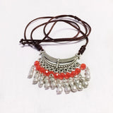 Maxbell Women Alloy Necklace Statement Bib Pendant Charm Choker Jeweley Making  Red