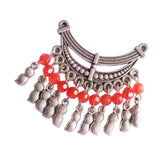 Maxbell Women Alloy Necklace Statement Bib Pendant Charm Choker Jeweley Making  Red