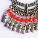 Maxbell Women Alloy Necklace Statement Bib Pendant Charm Choker Jeweley Making  Red