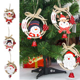 Maxbell 1 Pack Christmas Tree Bell Pendant Christmas Closet Wooden Decor Elk