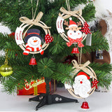 Maxbell 1 Pack Christmas Tree Bell Pendant Christmas Closet Wooden Decor Santa Claus