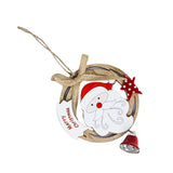 Maxbell 1 Pack Christmas Tree Bell Pendant Christmas Closet Wooden Decor Santa Claus