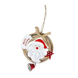Maxbell 1 Pack Christmas Tree Bell Pendant Christmas Closet Wooden Decor Santa Claus