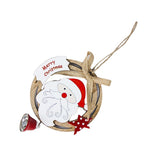 Maxbell 1 Pack Christmas Tree Bell Pendant Christmas Closet Wooden Decor Santa Claus
