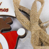 Maxbell 1 Pack Christmas Tree Bell Pendant Christmas Closet Wooden Decor Santa Claus