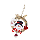 Maxbell 1 Pack Christmas Tree Bell Pendant Christmas Closet Wooden Decor Snowman