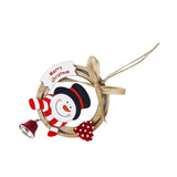Maxbell 1 Pack Christmas Tree Bell Pendant Christmas Closet Wooden Decor Snowman