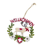 Maxbell Wooden Christmas Tree Decoration Hanging Ornaments 130x125mm Elk