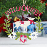 Maxbell Wooden Christmas Tree Decoration Hanging Ornaments 130x125mm Elk