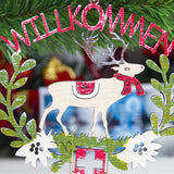 Maxbell Wooden Christmas Tree Decoration Hanging Ornaments 130x125mm Elk