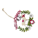 Maxbell Wooden Christmas Tree Decoration Hanging Ornaments 130x125mm Elk