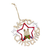 Maxbell Wooden Christmas Tree Decoration Hanging Ornaments 130x120mm Elk head
