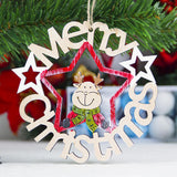Maxbell Wooden Christmas Tree Decoration Hanging Ornaments 130x120mm Elk head