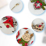 Maxbell Wooden Christmas Tree Decoration Hanging Ornaments 130x120mm Elk Santa Claus