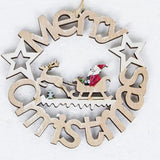 Maxbell Wooden Christmas Tree Decoration Hanging Ornaments 130x120mm Elk Santa Claus