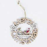 Maxbell Wooden Christmas Tree Decoration Hanging Ornaments 130x120mm Elk Santa Claus