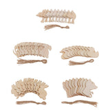 Maxbell 10x Unfinished Wood cutouts animal Shapes Craft Xmas Tags rabbit 85x80x2mm
