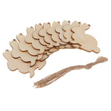 Maxbell 10x Unfinished Wood cutouts animal Shapes Craft Xmas Tags rabbit 85x80x2mm