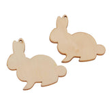 Maxbell 10x Unfinished Wood cutouts animal Shapes Craft Xmas Tags rabbit 85x80x2mm