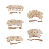 Maxbell 10x Unfinished Wood cutouts animal Shapes Craft Xmas Tags rabbit 85x80x2mm