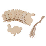 Maxbell 10x Unfinished Wood cutouts animal Shapes Craft Xmas Tags rabbit 85x80x2mm