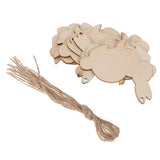 Maxbell 10x Unfinished Wood cutouts animal Shapes Craft Xmas Tags rabbit 85x80x2mm