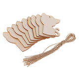Maxbell 10x Unfinished Wood cutouts animal Shapes Craft Xmas Tags cat 82x56x2mm