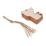 Maxbell 10x Unfinished Wood cutouts animal Shapes Craft Xmas Tags cat 82x56x2mm