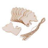 Maxbell 10x Unfinished Wood cutouts animal Shapes Craft Xmas Tags cat 82x56x2mm