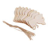 Maxbell 10x Unfinished Wood cutouts animal Shapes Craft Xmas Tags cat 82x56x2mm