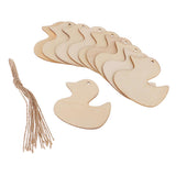 Maxbell 10x Unfinished Wood cutouts animal Shapes Craft Xmas Tags duck 80x80x2mm