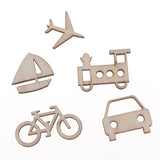 Maxbell 50 Pieces Unfinished Wood Vehicle Shape Wooden Pieces Embellishments 40x20mm