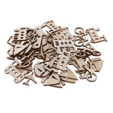 Maxbell 50 Pieces Unfinished Wood Vehicle Shape Wooden Pieces Embellishments 40x20mm