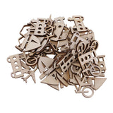 Maxbell 50 Pieces Unfinished Wood Vehicle Shape Wooden Pieces Embellishments 40x20mm