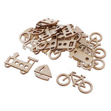 Maxbell 50 Pieces Unfinished Wood Vehicle Shape Wooden Pieces Embellishments 60x30mm