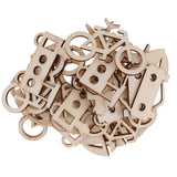 Maxbell 50 Pieces Unfinished Wood Vehicle Shape Wooden Pieces Embellishments 60x30mm
