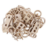 Maxbell 50 Pieces Unfinished Wood Vehicle Shape Wooden Pieces Embellishments 60x30mm